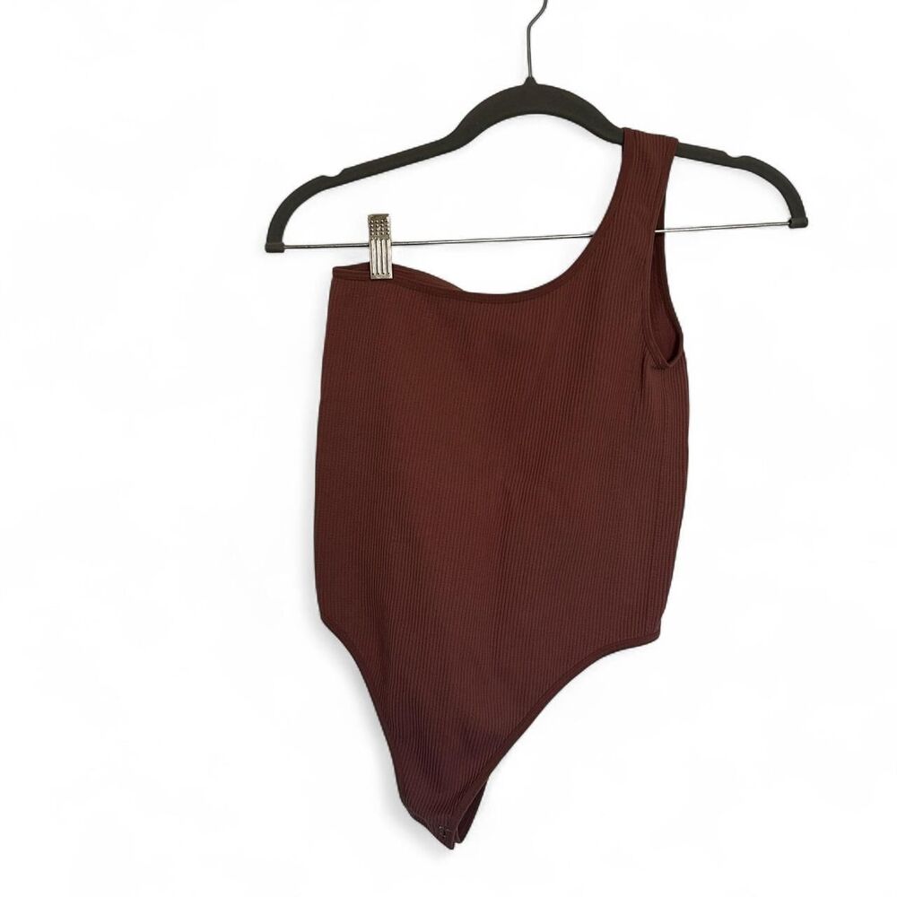 Women's Brown and Burgundy Bodysuit